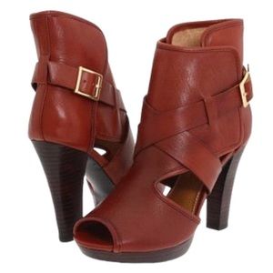 Kelsi Dagger Cognac Marcelle Buckled Heel